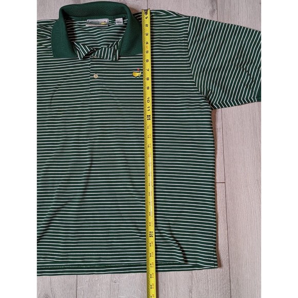 Masters Collection Shirt Green Stripe Short Sleeve 60's Two Ply Polo Mens XL - Picture 7 of 8
